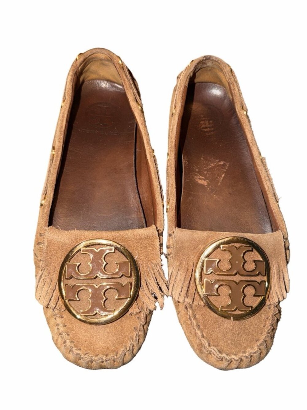 Tory Burch Alexandra Brown Suede Moccasins Loafers Driving Flats Shoes Size 6